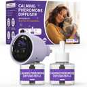 Lesotc Cat Pheromones Calming Diffuser Effectively Relieve Anxiety Stress Cat Calming Diffuser Multicat Pheromones Diffuser Refill Reduce Fighting Spraying and Scratching Calm Relaxing Fits All Cats (Purple)