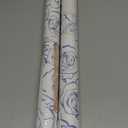 Safiyya 118'' × 17.3'' Peel and Stick Wallpaper Blue and White Contact Paper Floral Rose Wallpaper Boho Removable Wall Paper for Bedroom Vinyl Rolls, 2 Pcs