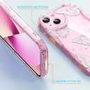 Compatible for iPhone 13 Case, Pretty Butterfly Print Three-Dimensional Wave Clear Case for Girls Women, Soft Full Package Anti-Fall Cover for iPhone 13, Pink Butterfly