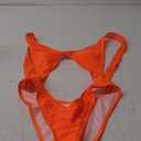 Viottiset Women's Cutout High Cut One Piece Thong Swimsuit Bikini Monokini Bandage (01-orange), S