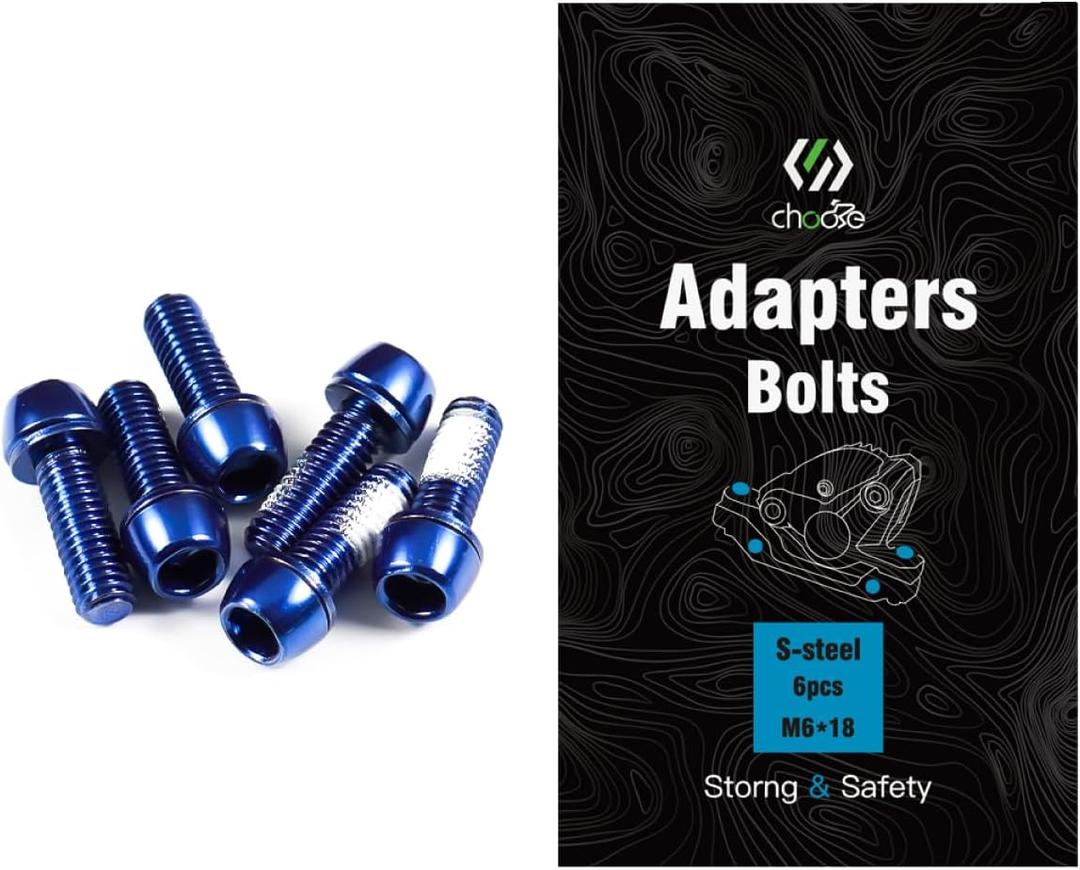 CNC MTB Caliper Bolts,Bike disc Brake Caliper Bolts M6x18mm Steel Alloy6 PiecesRed/Orange/Green/Blue/Rainbow