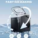 ecozy Ice Makers Countertop, 9 Ice Cubes Ready in 6 Mins, Portable Ice Machine with Carry Handle, 26lbs/24Hrs, Auto-Cleaning Ice Maker with Basket and Scoop, for Home/Kitchen/Camping/RV