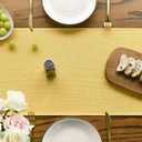 Artoid Mode Yellow Tassel Table Runner, Summer Linen Blend Rustic Farmhouse Style Kitchen Table Decoration Holiday Wedding Party Dinning Decor 13x72 Inch