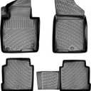 Hyundai Sonata 2015-2019 (No 2015 Hybrid Model) & Kia Optima 2016-2020 (No 2016 Hybrid Model) Floor Mat Custom Fit Rubber 3D Car Mats Laser Measured Floor Liner All Weather Waterproof (Front & Rear)