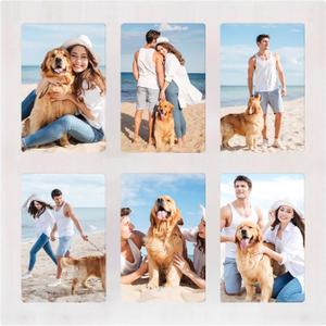 YESKAY 4x6 Picture Frame Collage,4 x 6 Multiple Photo Collage with Tempered Glass,6 Opening 4 by 6 Rustic White Family Picture Frames for Wall Decor 1 Pack(OD:13X13in)
