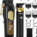 Ufree Hair Clippers for Men, Professional Clippers and Trimmers Set, Cordless Clippers for Hair Cutting, Beard Trimmer, Barber Clippers, Rechargeable Electric Shaver, Gifts for Men, Black Gold