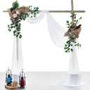 MDS Pack of 1 Panel (30" Width x 100ft Long) Wedding Arch Draping Fabric Sheer Chiffon Arbor Canopy Drapery for Wedding Ceremony Reception Decoration Party Ceiling Backdrop Curtain Swag - White