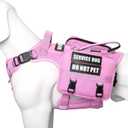 Service Dog Vest with Pockets,Large Dog Harness and Removable Backpack for Training Hiking,Pet Vest with Handle&Molle System for Patches,Pink L