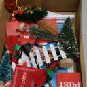 39pcs Blue Christmas Elf Fairy Door Decorations Sets Miniature Figures Wooden Doors Santa Claus Snowman Kit for Xmas Mini Dollhouse Accessories House Room Wall Decor