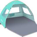 Gorich Easy Pop Up Beach Tent, UPF 50+ UV Protection Beach Umbrella Sun Shelter, Portable Lightweight Shade with Easy Foldable & Instant Setup,Turquoise, 3 Person