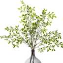 OBDXZHC 6pcs 36 Inch Artificial Plants Fake Greenery Branches for Vase, Faux Green Nandina Long Stems for Tall Vase, Fake Plants Spring Stems for Wedding Garden Office Home Décor