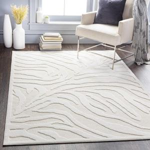 Livabliss Zandy Outdoor Textured Area Rug, 7'10" x 10', Cream