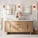 Besdomus Bathroom Pivot Wall Mirror: 20"x30" Gold Vanity Tempered Mirrors