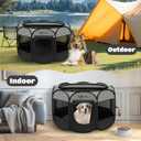 Siedihit Dark Grey Puppy Playpen for Large Dog Cat, Dogs Tent Crates Cage Indoor/Outdoor, Portable Pop Up Dog Kennel with Carrying Bag for Rabbits, (Dark Grey, Large)