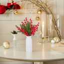 Veemoon 20Pcs Artificial Red Berry Stems,8. 25-11. 2 Inch Christmas Berry Picks Faux Pine Branches Home DIY Ornaments for Wedding Winter Holiday New Year