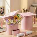 Weekgrat 2 Pack 2026 Graduation Cap Candy Box Class of 2026 Graduation Cap Flower Gift Boxes, 6.9 x 6.4 in Empty Container for Grad Ceremony Party Activities Celebrations (Pink,Round)