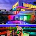 65.6FT Outdoor LED Strip Light Waterproof,IP68 Outside RGB Light Strip with App/Remote Control,Chase Mode,Music Sync Rope Light for Balcony,Deck,Rooftop,Garden,Pool