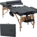 BestMassage Table Massage Bed Spa Bed 73 Inch Heigh Adjustable 2 Folding Portable Massage Table W/ Carry Case Salon Bed