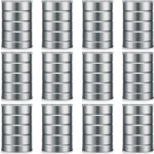 Jadive 12 Pcs Empty Coffee Cans with Lids Metal Tin Can for Kitchen Storage Loose Leaf Tea Containers Round Coffee Tin Metal Canister Tea Sugar Storage Packaging or Arts Crafts