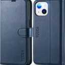 TUCCH Wallet Case for iPhone 13 6.1-inch, [RFID Blocking] [Card Slot] TPU Interior Protective Case, Magnetic Folio Shockproof PU Leather Stand Flip Cover Compatible with iPhone 13 2021, Dark Blue