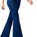 Rammus Flare Jeans for Women Crossover High Waisted Bell Bottom Jeans Trendy Yoga Pants Stretchy Flare Leggings with Pockets, XXL