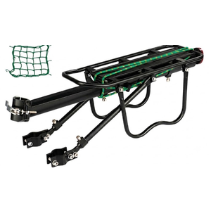 Dirza Rear Bike Rack Bicycle Cargo Rack Quick Release Adjustable Alloy Bicycle Carrier 115 lbs Capacity Easy to Install Black