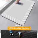 TBEECOZY Bath Mat Non Slip, Large Size Thin Quick Dry Absorbent Washable for for Bathroom Floor, Shower, Sink - Post-Shower Use, Fits Under Door Easy to Clean, Silver White,16"x24" (15.723.6)