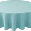 Biscaynebay Round Tablecloth 60 Inch-Auqa Blue Outdoor Fabric Table Cover-Small Circle Folding Table Cloths Linen Water Resistant for Kitchen Dining Picnic Patio Outdoor Party Restaurant Tables