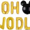 Oh Twodles 2nd Birthday Party Decorations for Themed of Mouse for Girl Boy Oh Twodles Birthday Party Supplies Decorations Set Of 12PCS Kit (Gold)