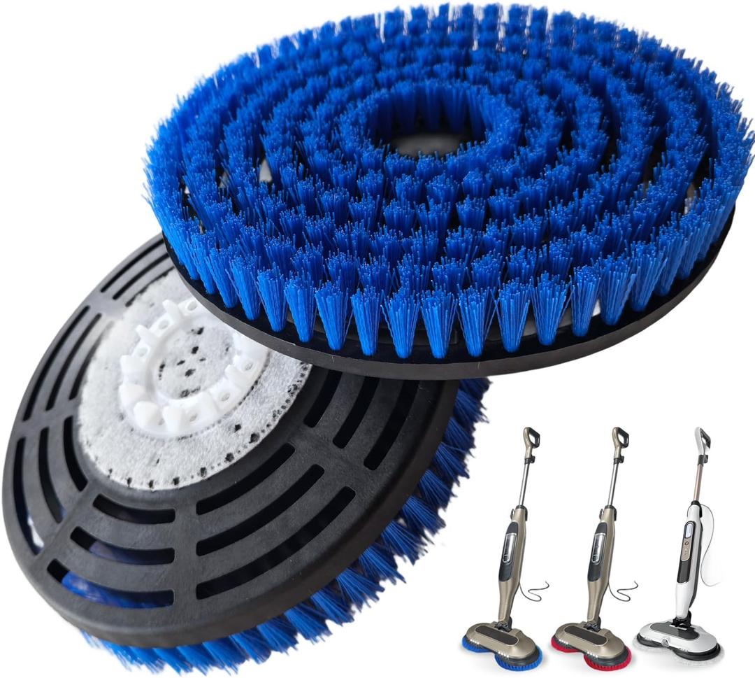 Steam Mop Pads Replacement Brush Head for Shark Steam and Scrub Mop S7000/S7001/S8201/s7201 Series Brush Heads with Nylon Bristles, Deep Clean Hardwood & Tile Floors, Scratch-Free Polish(Blue)