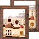 iRahmen 11x14 Picture Frame Set of 2, Wood Photo Frames with HD Glass - Display 8x10 Pictures with Mat or 11 x 14 Without Mat, Wall Mount