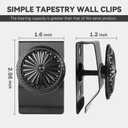 4 x 4 Large Tapestry Hangers, Quilt Hanger for Wall for Display, No-Slip Metal Clips for Hanging Rug, Carpet & Blanket (Black)