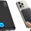 INIU 10000mAh 5V/3A Portable Charger and Qi2 Certified MagSafe Compatible Power Bank Combo