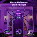 HOYECHI Halloween Decorations Outdoor Hanging Spider - 4.2FT Giant Climb The Wall Spider Halloween Decor, Light Up Spider with 90 LED Lights, for Front Yard Porch Roof Party Outside - Black
