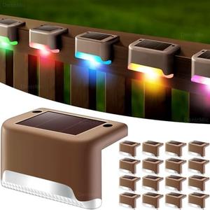 DenicMic Solar Deck Lights Outdoor 16 Pack Step Solar Lights Waterproof for Patio Fence Step Yard Stair RGB Color Changing LED Outside Deck Lighting Missing One