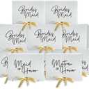 PartyGifts&beyond Gift 10 Pack Bridesmaid Boxes Bridesmaid Proposal Boxes,Will You Be My Bridesmaid Box,Maid of Honor Proposal Box,Matron of Honor Gift Box for Bridesmaid Gifts(BM-White)