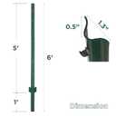 6 Feet Sturdy Duty Metal Fence Post Garden U Post for Fencing - 10 Pack