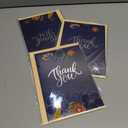 3 x CRTURUNIQ Luxury Navy Blue Thank You Card with Silver Foil - 5x7 Large Blank Note Card with Thick Gold Envelope & Sticker - Premium Heavyweight Cardstock for Wedding, Business, Sympathy & Men