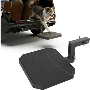 Adjustable-Height Pet Hitch Step, Dog Ramp for Car/Truck/SUV/Crossover, Dog Hitch Step Fits 2" Hitch Receiver, Anti-Slip HDPE Surface, Heavy-Duty Alloy Frame, 200lbs Capacity
