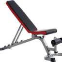 Fitvids Heavy Duty Adjustable and Foldable Utility Weight Bench for Upright, Incline, Decline, and Flat Exercise (Black/Red/Gray)
