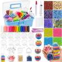 DIY Squishy Making Kit -14 TPR Skin,Stress Ball Making kit with Storage Box | Skins include (Stress Ball,Milk bottle,Ice Cube,Cat Paw),Make Your own Squishy,Crunchy Stress Ball For stuff for girls 10-12