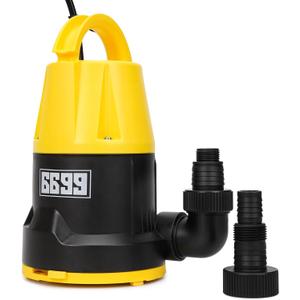 Submersible Sump Pump 1HP Portable Water Pump 5000GPH Drain Water for Pool Pond Hot Tub Flooded House High Flow/Low Water Level Mode Adjustable