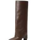 Modatope Knee High Boots Women Fold Over Knee High Boots Chunky High Heels Long Boots Zipper Pointed Toe Dress Tall Boots for Women Size 11