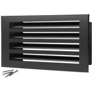 16x8 Modern AC Vent Cover Decorative Air Vent Register Grille, Linear Slot Diffuser, Adjustable Airflow, Quiet Operation, HVAC Vent Cover for Ceiling, Wall & Floor, Black Aluminum Alloy