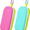 2 Pcs Swim Goggle Case for Swimming with Hole Zipper Clip Silicone Cases for Goggle Gift (Blue Green, Purple Green)