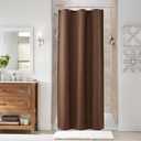 Naturoom Caramel Brown 36 Inch Shower Curtain - Stall Narrow Half Linen Ultra Thick Fabric Shower Curtain Set with Hooks, Boho Farmhouse Rustic RV Camper Bath Curtains for Bathroom, 36x72