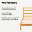 Amazon Basics Twin Bed Frame with Headboard, Solid Pine Wood with Bed Slats, Twin, Walnut