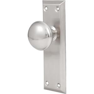 2 Pack Vintage Single Sided Dummy Door Knobs Interior, Antique Long Plate Dummy Door Knobs in Brushed Nickel