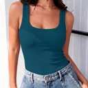 ANRABESS Womens Square Neck Ribbed Tank Tops 2026 Summer Sleeveless Shirts | Soft Lightweight Slim Fit Basic TeeCasual Work Going Out OutfitsFall Spring Layer Undershirts2026 Women Fashion Clothing (Teal, XL)