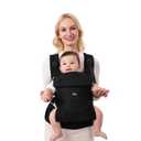 Baby Carrier for Newborns to Toddlers, Adjustable, Ultra-Soft and Weightless, Ergonomic Baby Carrier with Head Support, Baby Travel Gear, Baby Essentials (Black)